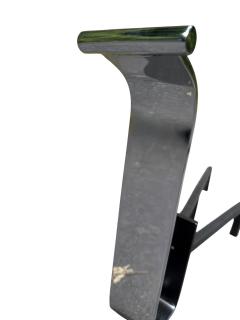 Eero Saarinen MODERNIST POLISHED STEEL ART DECO ANDIRONS - 4704820