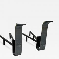 Eero Saarinen MODERNIST POLISHED STEEL ART DECO ANDIRONS - 4705144