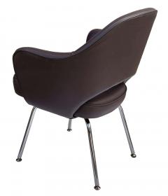 Eero Saarinen Mid Century Modern Brown Leather Armchair Dining Chairs by Eero Saarinen Knoll - 2233928