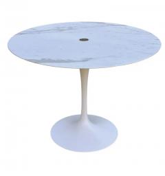 Eero Saarinen Mid Century Modern Knoll Tulip Dining Conference Table or Desk in White Marble - 2896761