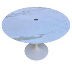 Eero Saarinen Mid Century Modern Knoll Tulip Dining Conference Table or Desk in White Marble - 2896762