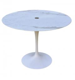 Eero Saarinen Mid Century Modern Knoll Tulip Dining Conference Table or Desk in White Marble - 2896771