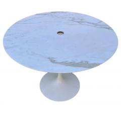 Eero Saarinen Mid Century Modern Knoll Tulip Dining Conference Table or Desk in White Marble - 2896830