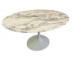 Eero Saarinen Mid Century Modern Oval Dining Table by Eero Saarinen for Knoll in White Marble - 2011741