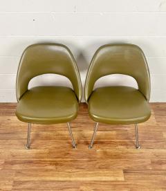 Eero Saarinen Pair Original Bronze Green Early Eero Saarinen 71 Executive Side Chairs Knoll - 2680736