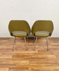 Eero Saarinen Pair Original Bronze Green Early Eero Saarinen 71 Executive Side Chairs Knoll - 2680739