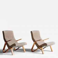 Eero Saarinen Pair of Eero Saarinen Grass Hopper Chairs for Knoll newly upholstered in Boucl  - 4614461