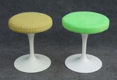 Eero Saarinen Pair of Mixed Upholstery Eero Saarinen Tulip Swivel Stools by Knoll Studio - 3781202