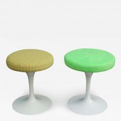 Eero Saarinen Pair of Mixed Upholstery Eero Saarinen Tulip Swivel Stools by Knoll Studio - 3782157