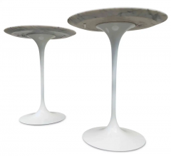 Eero Saarinen Perfect Pair of Saarinen Knoll Studio Round Marble Top Tulip Side or End Table - 2757065