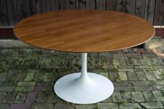 Eero Saarinen Restored Early Eero Saarinen Knoll Tulip Dining Table Walnut Top Iron 54 Round - 3862635