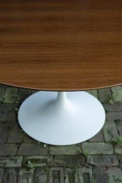 Eero Saarinen Restored Early Eero Saarinen Knoll Tulip Dining Table Walnut Top Iron 54 Round - 3862703