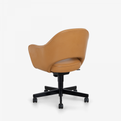 Eero Saarinen Saarinen Executive Arm Chair in Caramel Edelman Leather by Knoll Swivel Base - 3412266