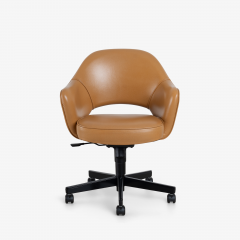 Eero Saarinen Saarinen Executive Arm Chair in Caramel Edelman Leather by Knoll Swivel Base - 3412268