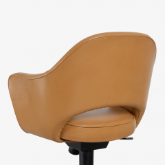 Eero Saarinen Saarinen Executive Arm Chair in Caramel Edelman Leather by Knoll Swivel Base - 3412269