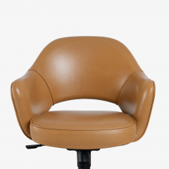 Eero Saarinen Saarinen Executive Arm Chair in Caramel Edelman Leather by Knoll Swivel Base - 3412273
