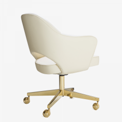 Eero Saarinen Saarinen Executive Arm Chair in Cr me Leather Swivel Base 24k Gold Edition - 698262