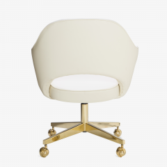 Eero Saarinen Saarinen Executive Arm Chair in Cr me Leather Swivel Base 24k Gold Edition - 698264