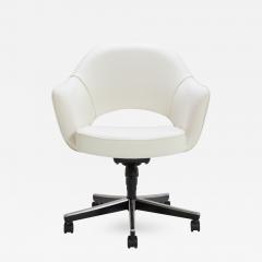 Eero Saarinen Saarinen Executive Arm Chair in Ivory Basket Weave Swivel Base - 367956