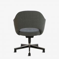 Eero Saarinen Saarinen Executive Arm Chair in Textured Charcoal Weave Swivel Base - 367314