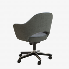 Eero Saarinen Saarinen Executive Arm Chair in Textured Charcoal Weave Swivel Base - 367316