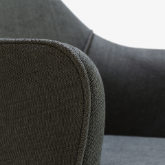 Eero Saarinen Saarinen Executive Arm Chair in Textured Charcoal Weave Swivel Base - 367318