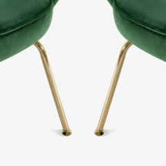Eero Saarinen Saarinen Executive Arm Chairs in Emerald Velvet 24k Gold Edition Set of 6 - 524918