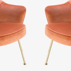 Eero Saarinen Saarinen Executive Arm Chairs in Rust Velvet 24k Gold Edition Set of 6 - 610404