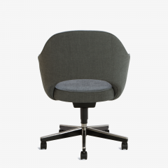Eero Saarinen Saarinen Executive Arm Chairs in Textured Charcoal Weave Swivel Base Set of 6 - 367308