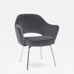 Eero Saarinen Saarinen Executive Armchair in Gunmetal Grey Velvet - 240531