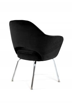 Eero Saarinen Saarinen Executive Armchairs in Black Velvet Set of Six - 240264