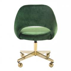 Eero Saarinen Saarinen Executive Armless Chair in Emerald Green Velvet Vintage Swivel Base - 3346378