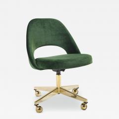 Eero Saarinen Saarinen Executive Armless Chair in Emerald Green Velvet Vintage Swivel Base - 3349028