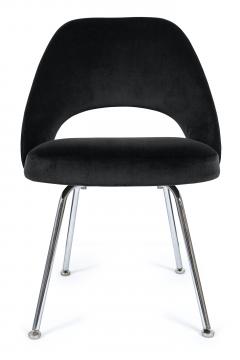 Eero Saarinen Saarinen Executive Armless Chair in Gunmetal Grey Velvet - 244777