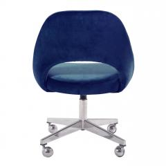 Eero Saarinen Saarinen Executive Armless Chair in Royal Blue Velvet Vintage Swivel Base - 3343347