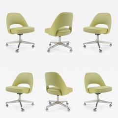 Eero Saarinen Saarinen Executive Armless Chair with Swivel Base in Green Set of Six - 240534
