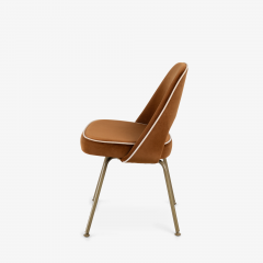 Eero Saarinen Saarinen Executive Armless Chairs in Cognac Cr me Velvet with Oro Gold Legs - 3385548