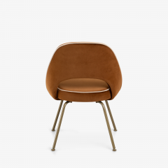 Eero Saarinen Saarinen Executive Armless Chairs in Cognac Cr me Velvet with Oro Gold Legs - 3385550