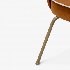 Eero Saarinen Saarinen Executive Armless Chairs in Cognac Cr me Velvet with Oro Gold Legs - 3385557