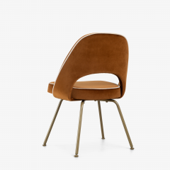 Eero Saarinen Saarinen Executive Armless Chairs in Cognac Cr me Velvet with Oro Gold Legs - 3385558