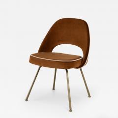 Eero Saarinen Saarinen Executive Armless Chairs in Cognac Cr me Velvet with Oro Gold Legs - 3388416