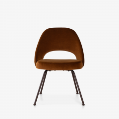 Eero Saarinen Saarinen Executive Armless Chairs in Cognac Velvet Knoll Bronze Legs Set of 6 - 3590179