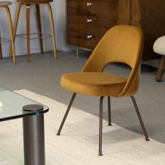 Eero Saarinen Saarinen Executive Armless Chairs in Cognac Velvet Knoll Bronze Legs Set of 6 - 3590224