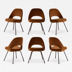 Eero Saarinen Saarinen Executive Armless Chairs in Cognac Velvet Knoll Bronze Legs Set of 6 - 3592306