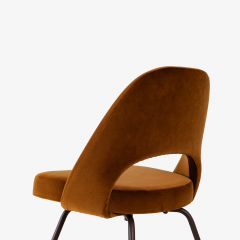 Eero Saarinen Saarinen Executive Armless Chairs in Cognac Velvet Knoll Bronze Legs Set of 8 - 3590195