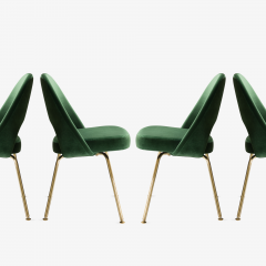 Eero Saarinen Saarinen Executive Armless Chairs in Emerald Velvet 24k Gold Edition - 524830