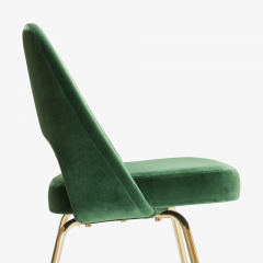 Eero Saarinen Saarinen Executive Armless Chairs in Emerald Velvet 24k Gold Edition - 524833