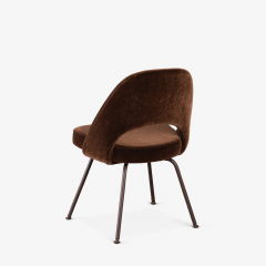 Eero Saarinen Saarinen Executive Armless Chairs in Mocha Brown Mohair Bronze Legs - 3631782