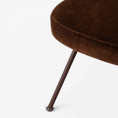 Eero Saarinen Saarinen Executive Armless Chairs in Mocha Brown Mohair Bronze Legs - 3631787