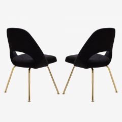 Eero Saarinen Saarinen Executive Armless Chairs in Noir Velvet 24k Gold Edition - 524855